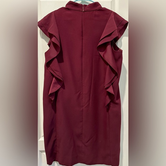 Kate Spade Make Magic Satin Crepe Flutter Shift Dress in Plum ZB3 - Picture 7 of 7